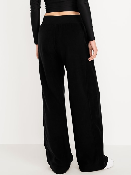 Image number 2 showing, Extra High-Waisted Microfleece Wide-Leg Pants