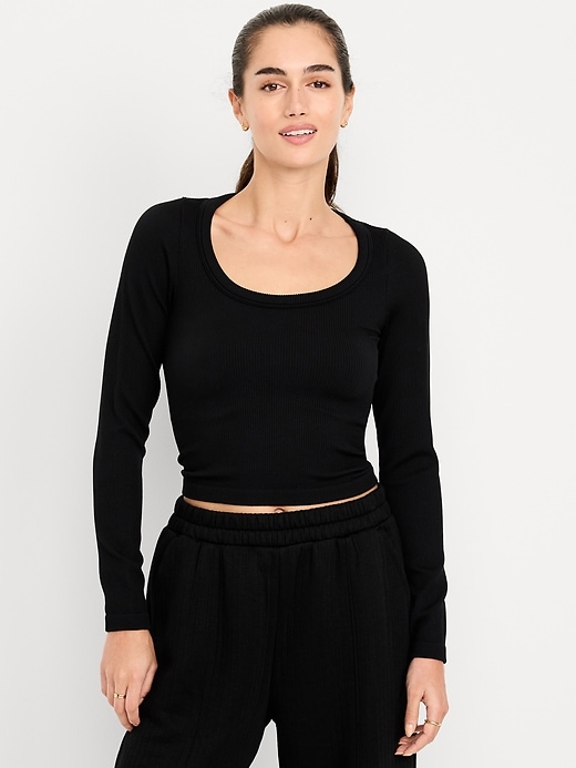 Image number 1 showing, Exhale Seamless Fitted Rib T-Shirt