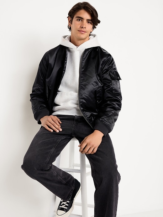 Image number 3 showing, Satin Zip Utility Bomber Jacket