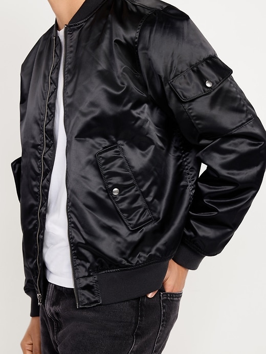 Image number 6 showing, Satin Zip Utility Bomber Jacket