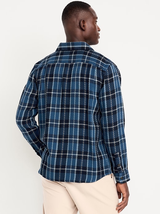 Image number 2 showing, Loose Fit Textured Plaid Pocket Shirt