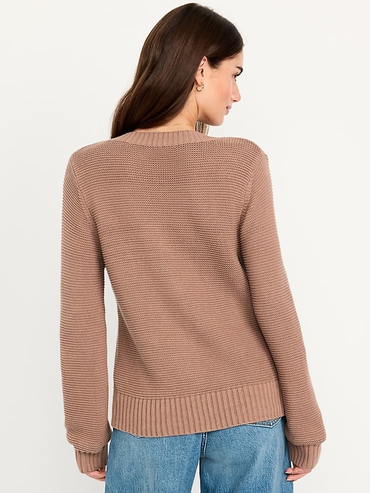 Image number 2 showing, Garter-Knit Cardigan Sweater