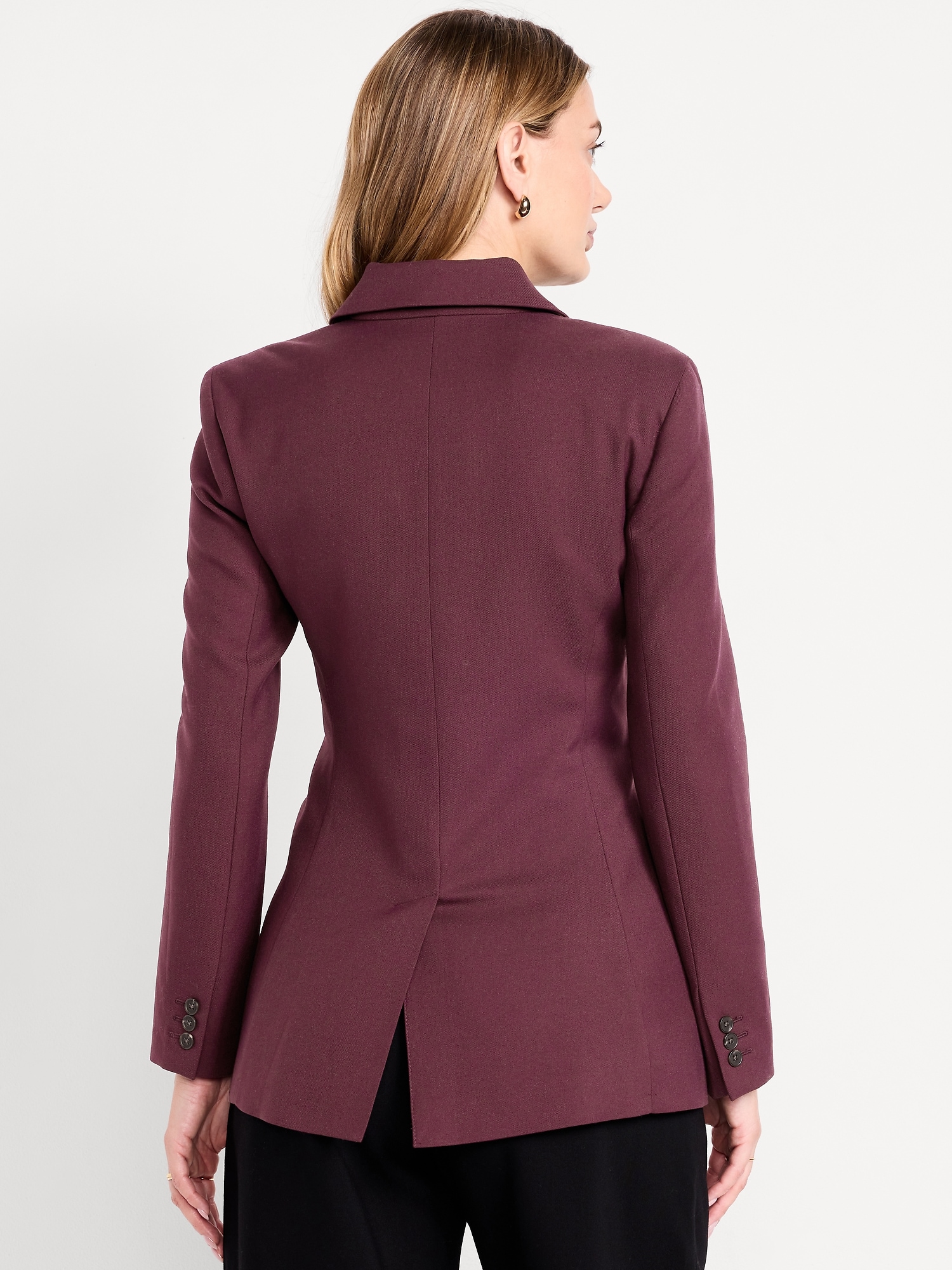 Fitted Button-Front Blazer