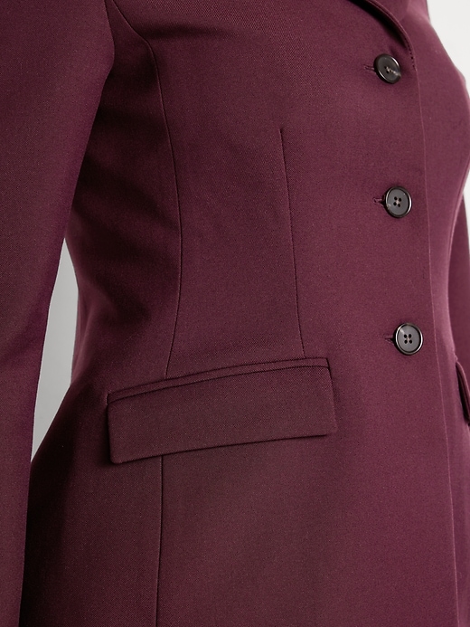 L'image numéro 5 présente Blazer ajusté boutonné sur le devant