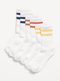Image number 1 showing, Gender-Neutral Crew Socks 3-Pack for Kids