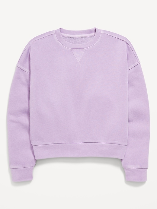 Image number 1 showing, Washed Crew-Neck Sweatshirt for Girls