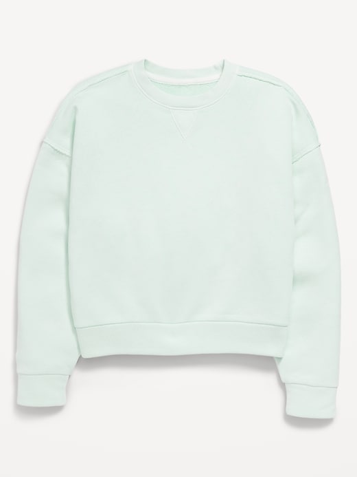 Image number 1 showing, Washed Crew-Neck Sweatshirt for Girls