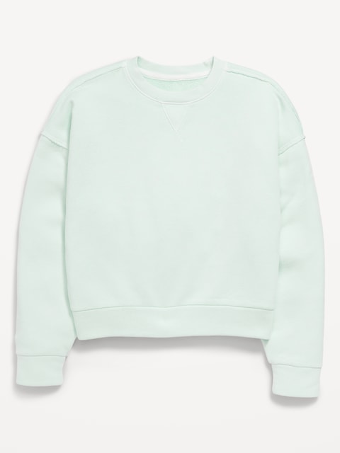 Washed Crew-Neck Sweatshirt for Girls