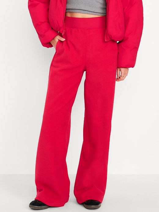 L'image numéro 1 présente Pantalon à jambe ultra-large à taille très haute en micromolleton