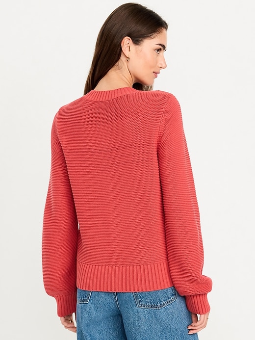 Image number 2 showing, Garter-Knit Cardigan Sweater