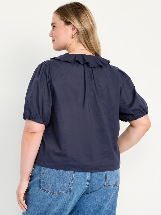 Image number 7 showing, Ruffle Collar Button-Down Top