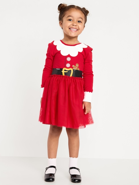 Robe tutu ajustée et évasée à manches longues pour toute-petite fille - Mme Noël