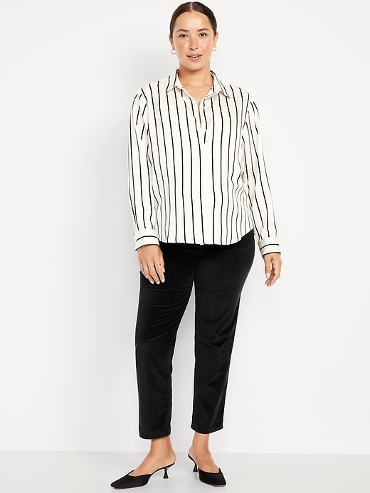 Image number 1 showing, Maternity Full-Panel OG Straight Velvet Pants