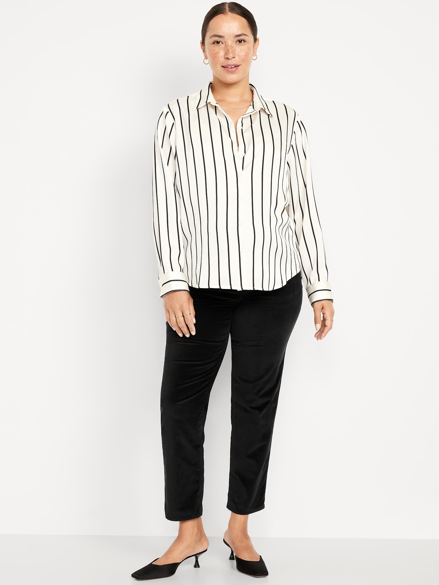 Pantalon OG droit en velours à panneau couvrant de maternité