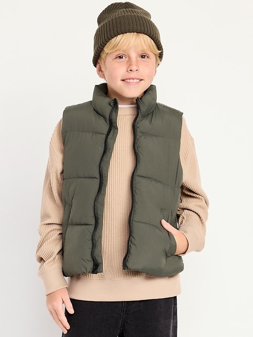 Image number 1 showing, Water-Resistant Quilted Puffer Vest for Boys