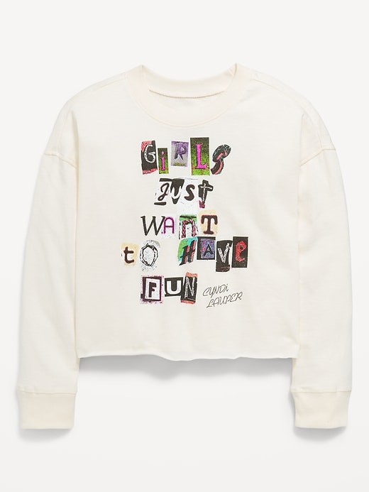 Image number 1 showing, Cyndi Lauper™ Graphic Raw-Edge T-Shirt for Girls