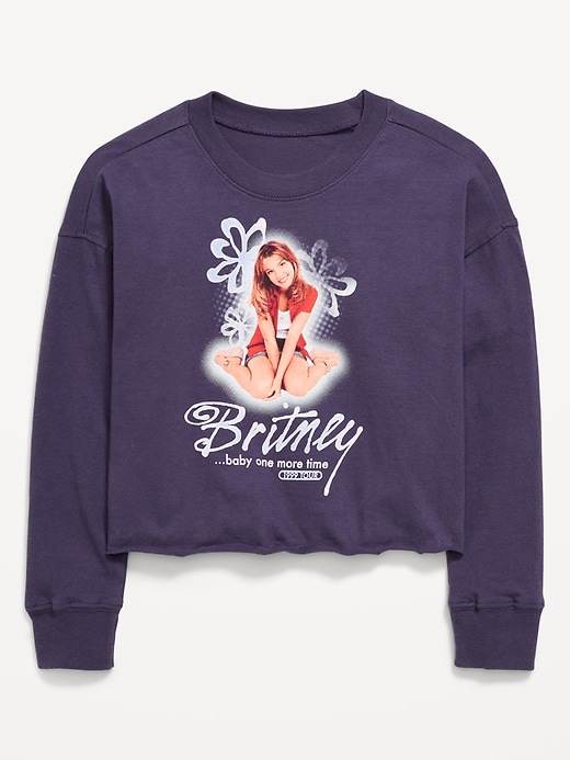 Image number 1 showing, Britney Spears™ Graphic Raw-Edge T-Shirt for Girls