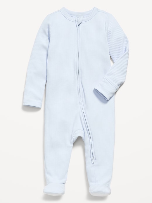 Image number 1 showing, Ribbed 2-Way-Zip Sleep & Play Footed One-Piece for Baby