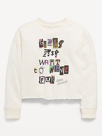 Image number 1 showing, Cyndi Lauper™ Graphic Raw-Edge T-Shirt for Girls