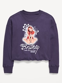 Image number 1 showing, Britney Spears™ Graphic Raw-Edge T-Shirt for Girls