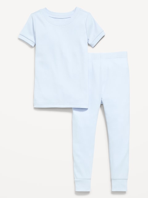 Snug-Fit Ribbed Pajama Set for Toddler & Baby