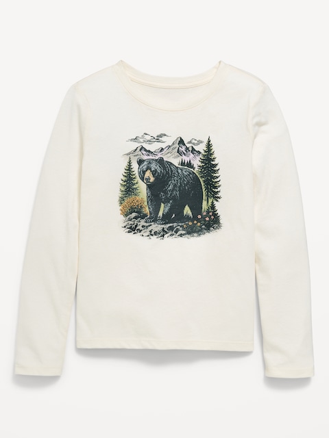 T-shirt à manches longues et à imprimé pour fille
