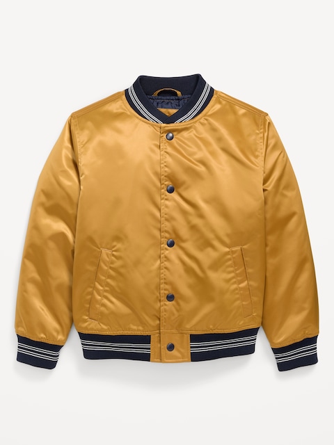 Blouson aviateur en satin à devant boutonné pour Garçon