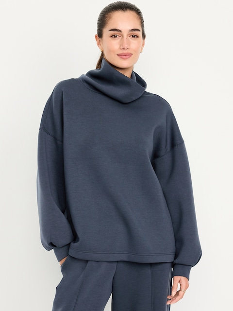 Bounce Fleece Funnel Neck Tunic - Dusk Navy