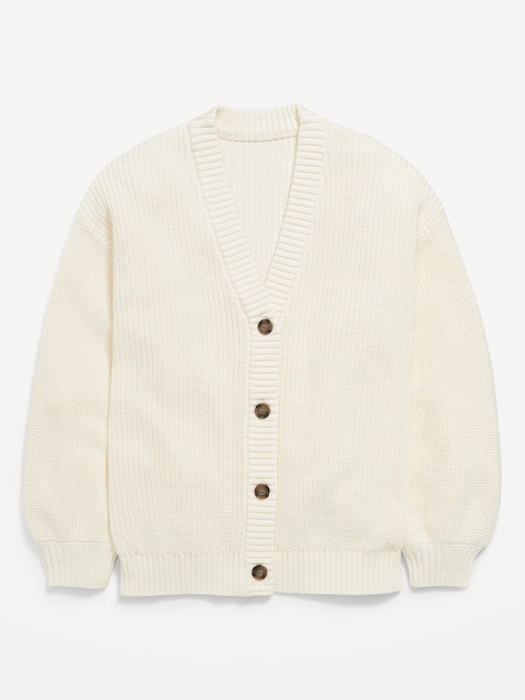 Slouchy Button-Front Cardigan Sweater for Girls - Creme De La Creme
