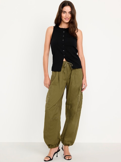 Pull-On Barrel Cargo Pants