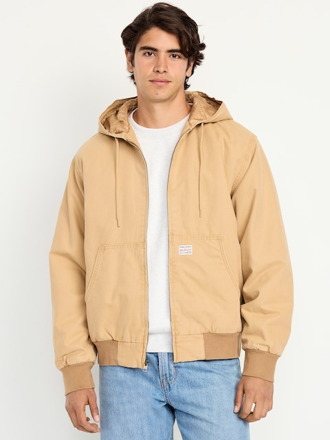 Oversized Canvas Full-Zip Hoodie