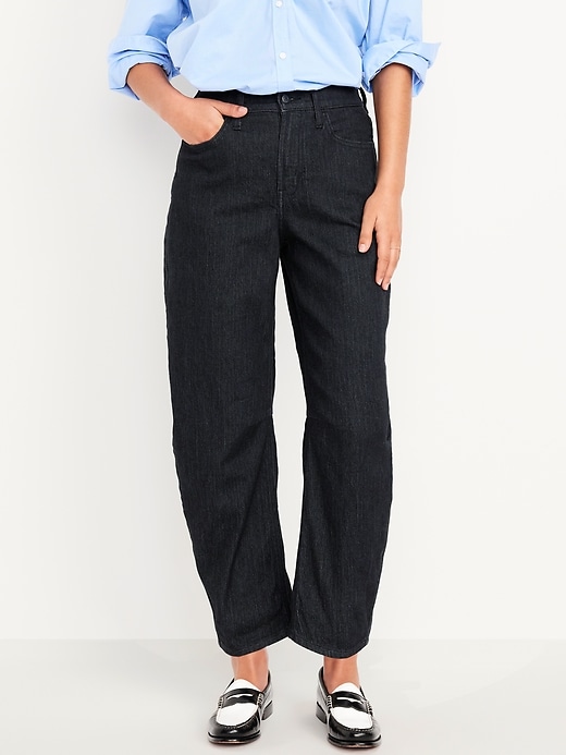 Image number 2 showing, High-Waisted Wow Barrel Ankle Jeans