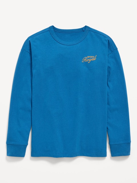 T-shirt surdimensionné à imprimé à manches longues pour garçon
