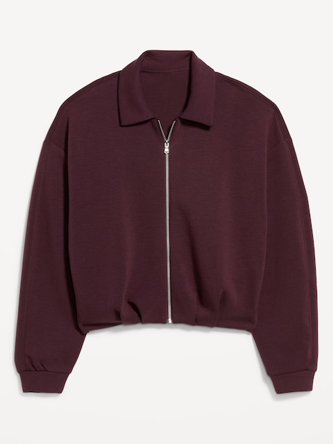 Blouson d’aviateur surdimensionné en molleton raffiné - Sépia Foncé
