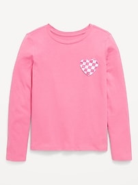 L'image numéro 1 présente T-shirt ultra-doux à poche en cœur et à manches longues pour fille