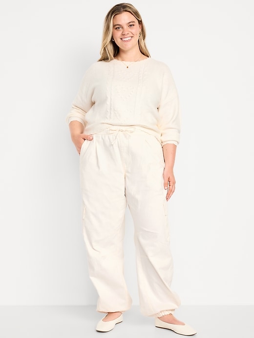 L'image numéro 7 présente Pantalon coupe baril à taille élastique
