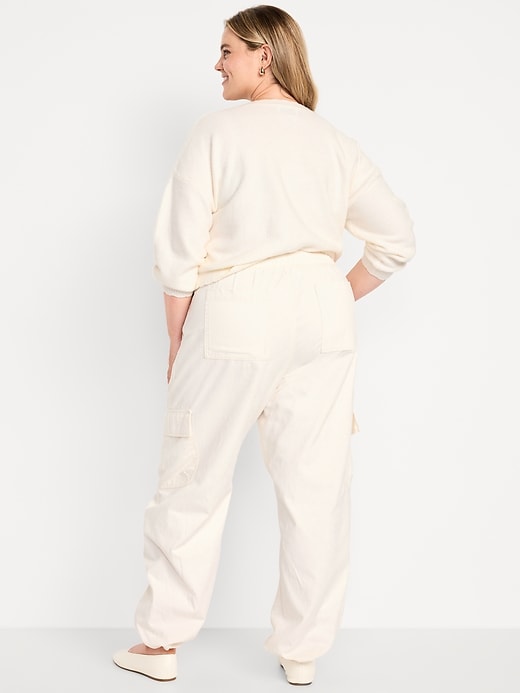 L'image numéro 8 présente Pantalon coupe baril à taille élastique