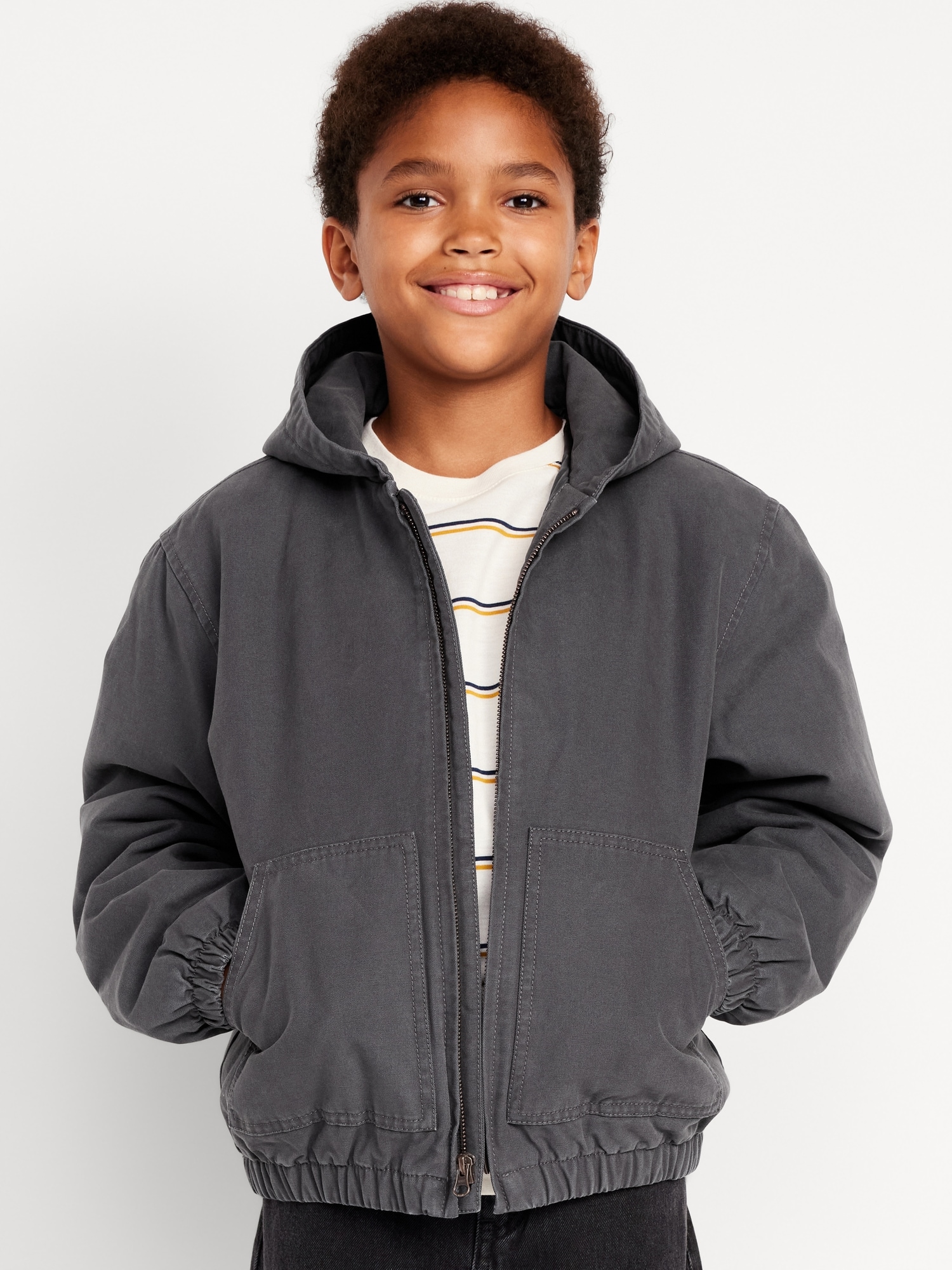 Hooded Canvas Jacket for Boys