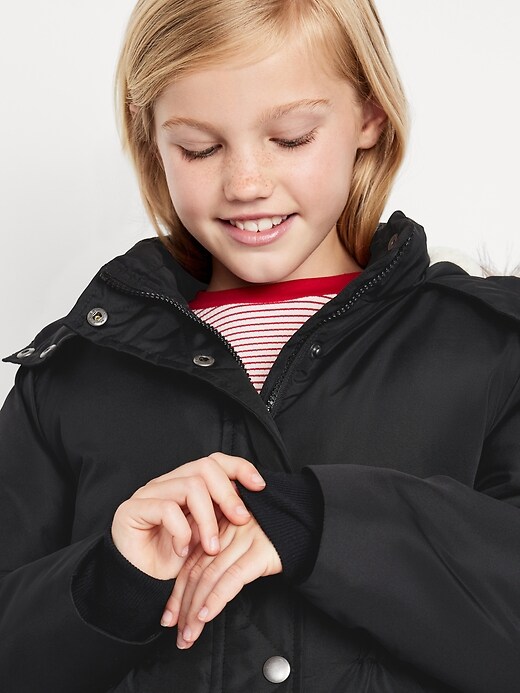 Image number 5 showing, Water-Resistant Parka Jacket for Girls