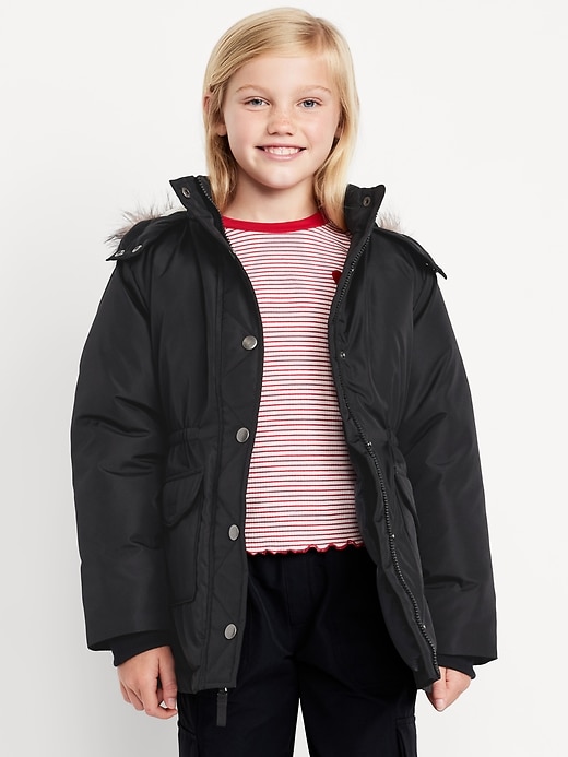 Image number 1 showing, Water-Resistant Parka Jacket for Girls