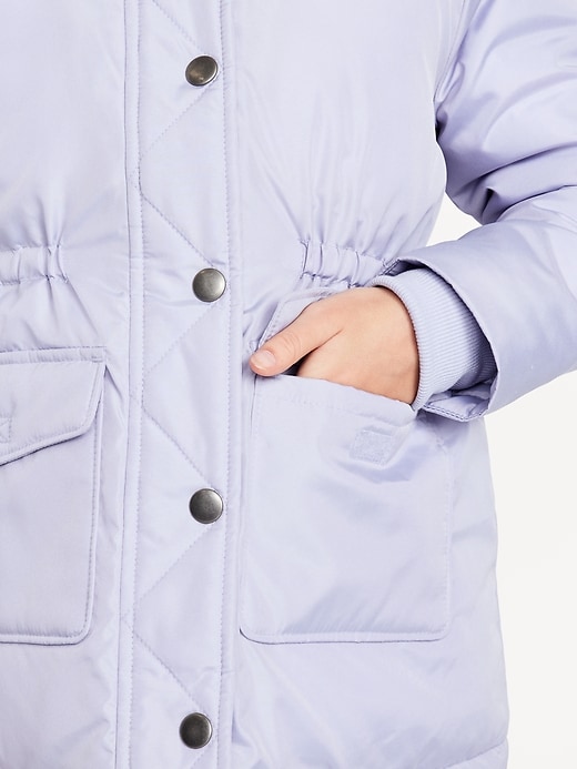 Image number 3 showing, Water-Resistant Parka Jacket for Girls
