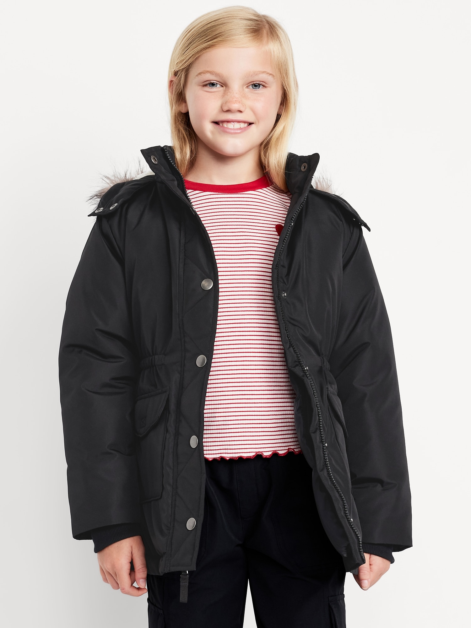 Water-Resistant Parka Jacket for Girls