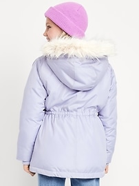 Image number 2 showing, Water-Resistant Parka Jacket for Girls