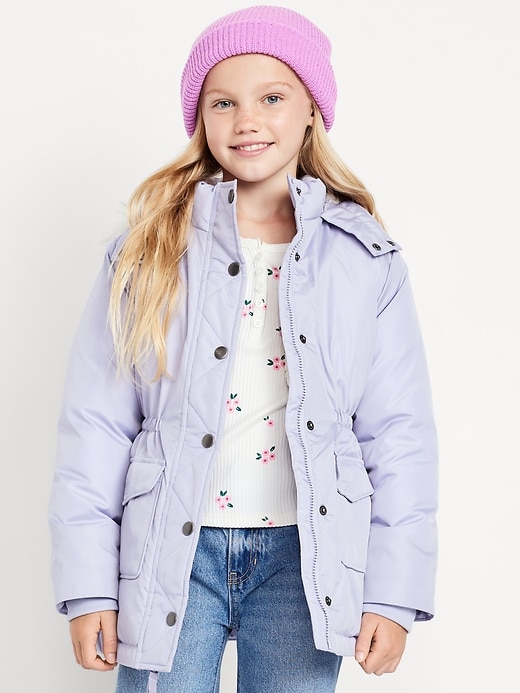 Image number 1 showing, Water-Resistant Parka Jacket for Girls