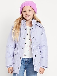 Image number 1 showing, Water-Resistant Parka Jacket for Girls