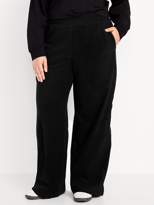 Image number 6 showing, Extra High-Waisted Microfleece Wide-Leg Pants
