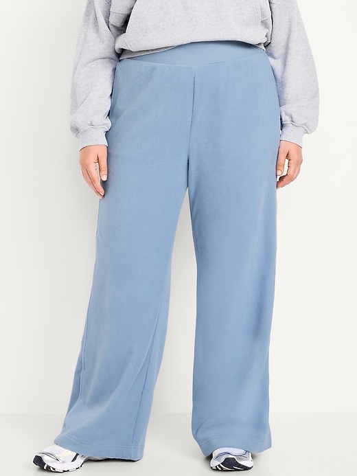 Image number 6 showing, Extra High-Waisted Microfleece Wide-Leg Pants