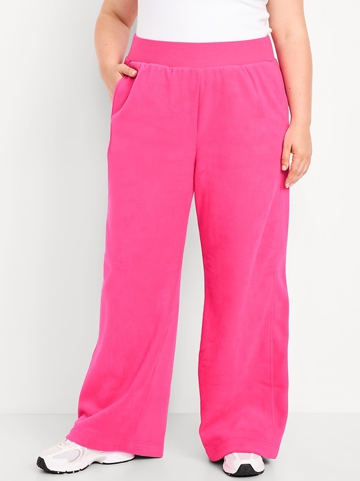 Image number 6 showing, Extra High-Waisted Microfleece Wide-Leg Pants