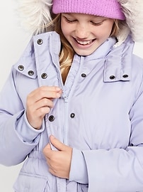 Image number 5 showing, Water-Resistant Parka Jacket for Girls