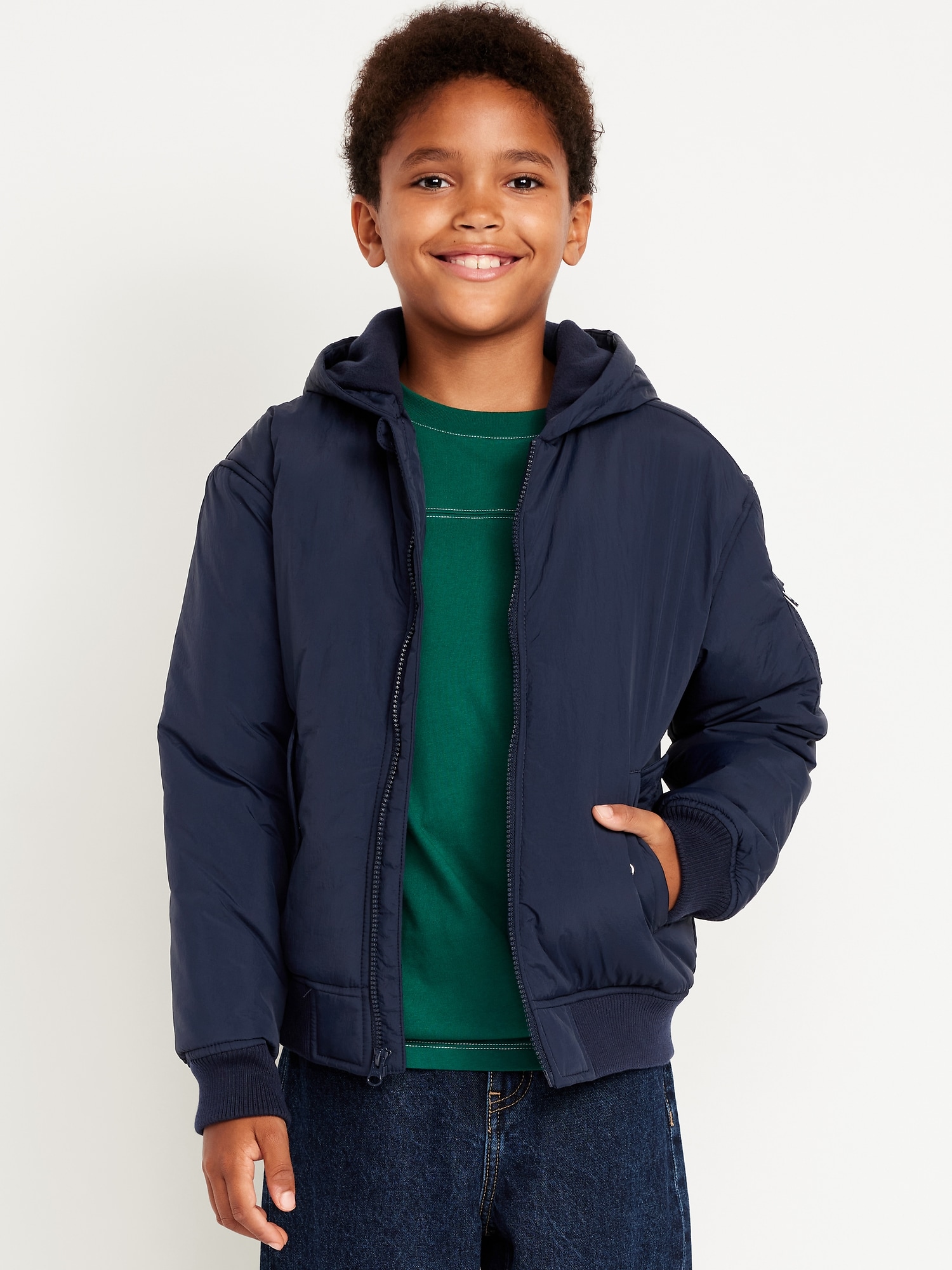 Water-Resistant Hooded Bomber Jacket for Boys | Old Navy
